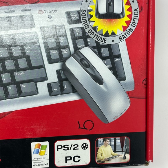 2004 Labtec XP Media Wireless Desktop Edge Keyboard Optical Mouse Kit - Picture 4 of 5
